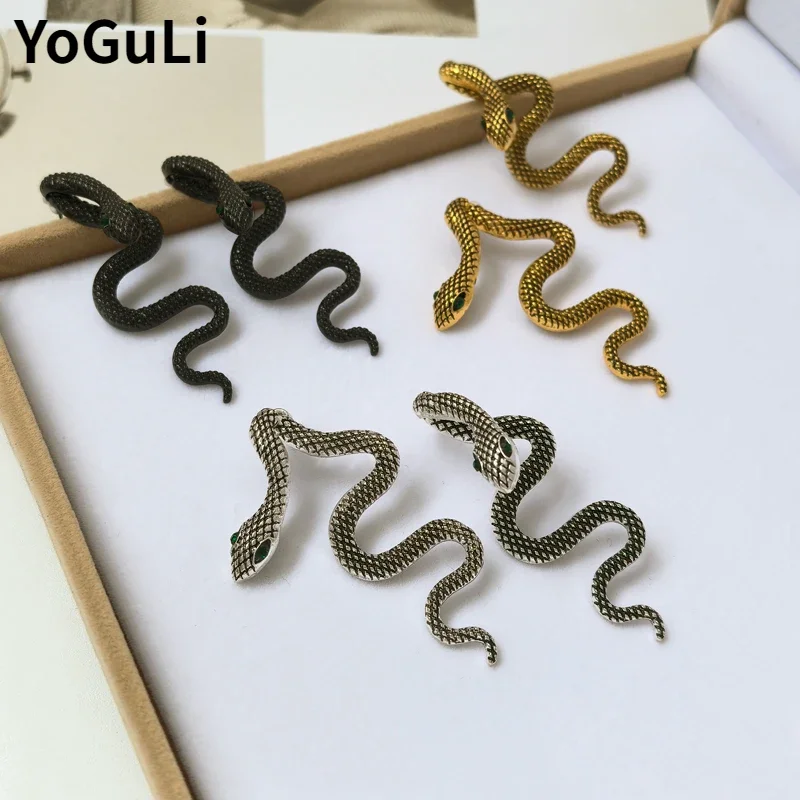 Fashion Jewelry European and American Design Popular Metal Snake Earrings For Women Party Gifts Exaggerative Ear Accessories