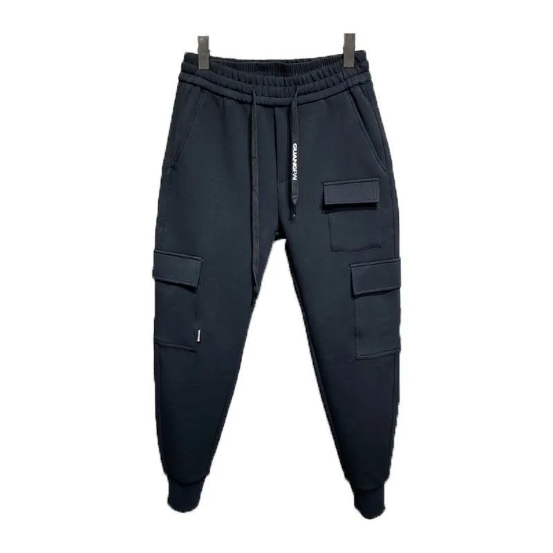 Nuova tendenza moda autunno/inverno piedi di peluche di alta qualità Halen Multi Pocket pantaloni sportivi larghi e versatili da uomo belli