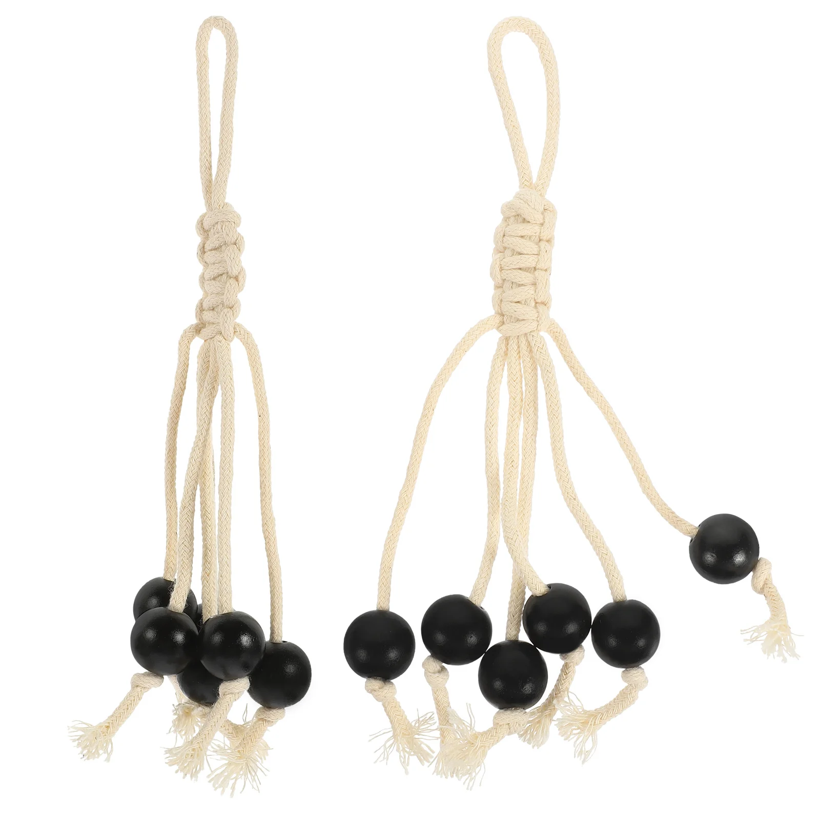 

2pcs Banana Storage Hanging Set Handwoven Cotton Rope Holder Wooden Beads Kitchen Organizing Under Cabinet Fruit Hanger Macrame