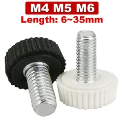 10/20 Pcs Small Round Plastic Head with Knurled Thumb Screw White Black Nylon Bakelite Thumb Screw,bakelite Knoba,M4 M5 M6