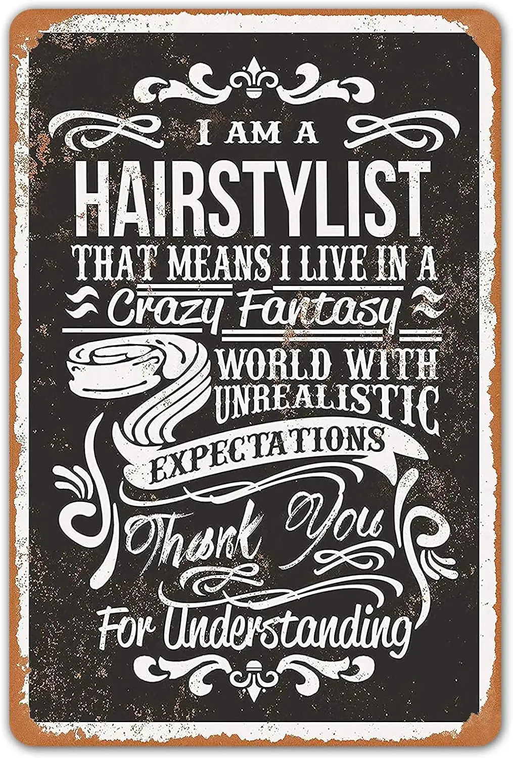 Funny Metal Sign Crazy Hair Stylist Retro Decor Tin Signs 8X12 Inch sign sign
