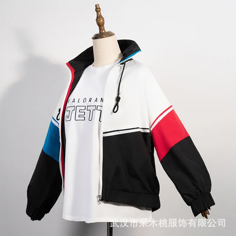 Game Valorant Jett Cosplay Costume White Jacket Coat  T-shirt Outfits Halloween Carnival Suit