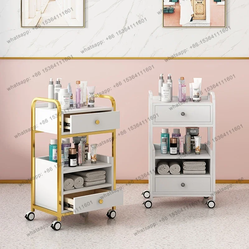 Factory Direct Sales Beauty Salon Utility Rolling Cart Nordic Minimalism Storage Shelf Medical Salon Trolley Designers Furniture