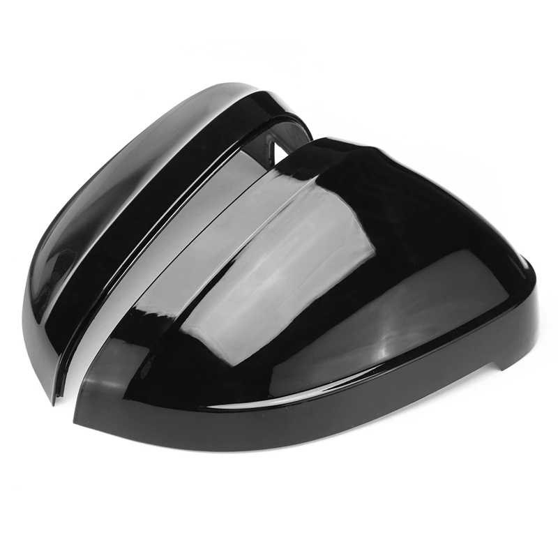 For- A4 B9 2017-2020/A5 S5 RS5 2016-2020 Side Wing Mirror Cover Caps Rearview Exterior Shell Glossy Black With Holes