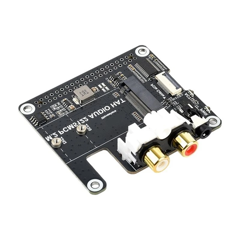 ABRI-HIFI Expansion Board For Raspberry Pi 5 Pcie To M. 2 NVME And PCM5122 I2S DAC Driver-Free Onboard 3.5Mm Headphone Jack