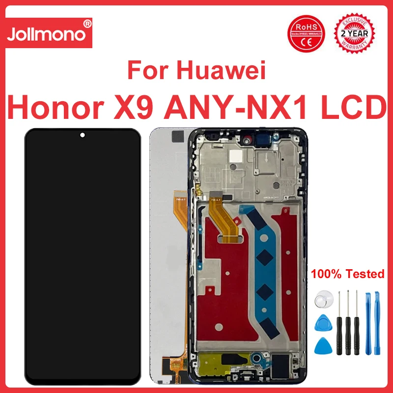 

6.81" For Honor X9 4G/5G LCD Display Screen Touch Panel Digitizer Assembly For Honor X9 ANY-NX1 Screen with Frame