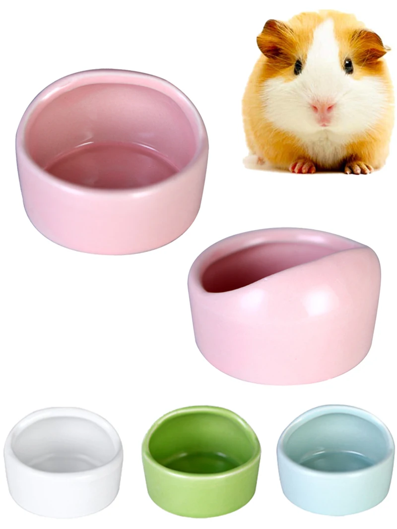 Cuenco de cerámica para hámster, plato de comida para animales pequeños, evita golpes para salpicaduras de comida, gerbillo, Chinchilla, rata, Hurón, erizo