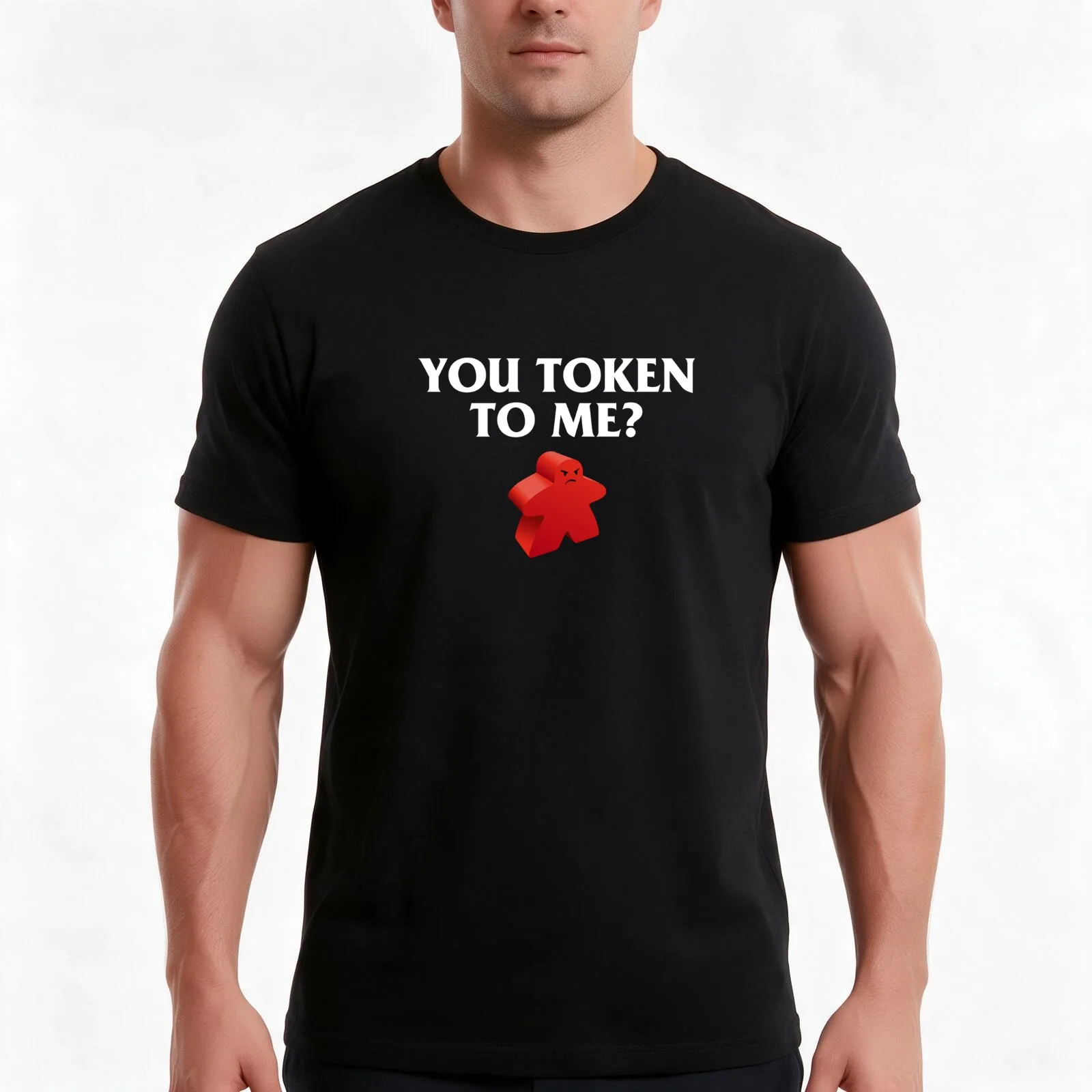 Grumpy Meeple T-Shirt, Summer Casual Cotton Tee, Oversized Streetwear Tops, Vintage Graphic Print, Loose Fit Short Sleeve