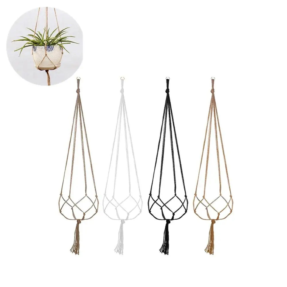 Macrame Rope Plant Hanger Basket Woven Hanging Flower Pot Wall Hang Planter Pot for Home Garden Balcony Decoration