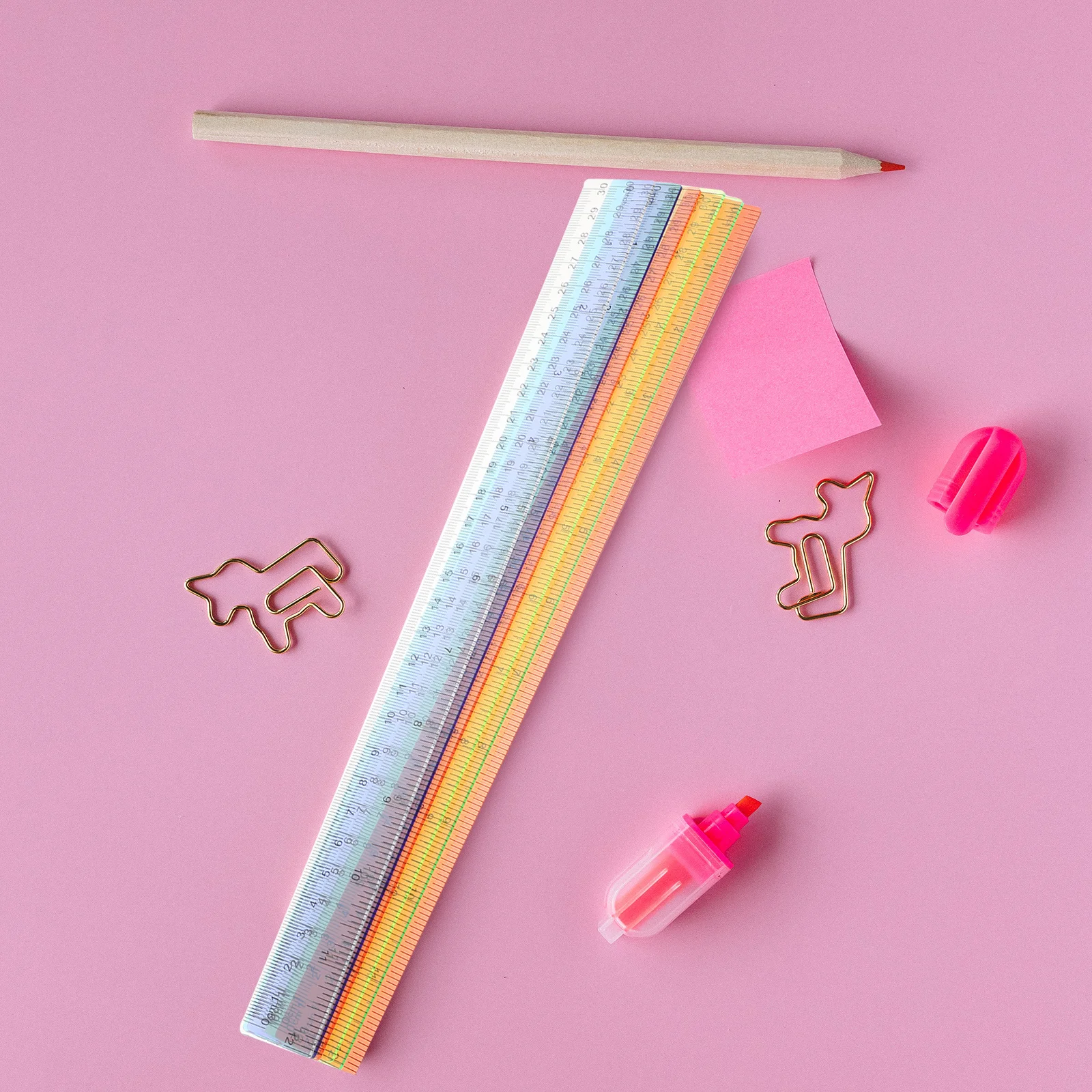 12 قطعة من مساطر ملونة مساطر قياس بلاستيكية قابلة لإعادة الاستخدام للطلاب والمكتبات ملحقات الطلاب #6