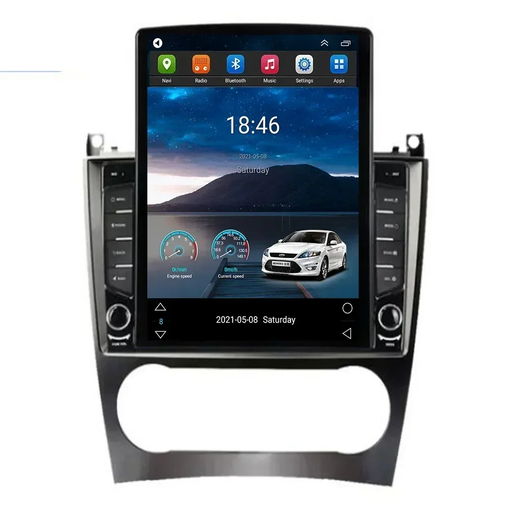 Android 13 Vertical Style Tesla Screen Car Radio GPS Navigation Multimedia Player For Mercedes Benz C Class W203 C200 C230 05-09