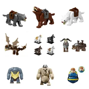 매직 미들 시리즈 클래식 동물 빌딩 블록 창조적 인 전쟁 마운트 엘크 멧돼지 늑대 DIY 벽돌 어린이를위한 장난감 크리스마스 선물 10 최고의 판매 레고 십대 늑대 -17