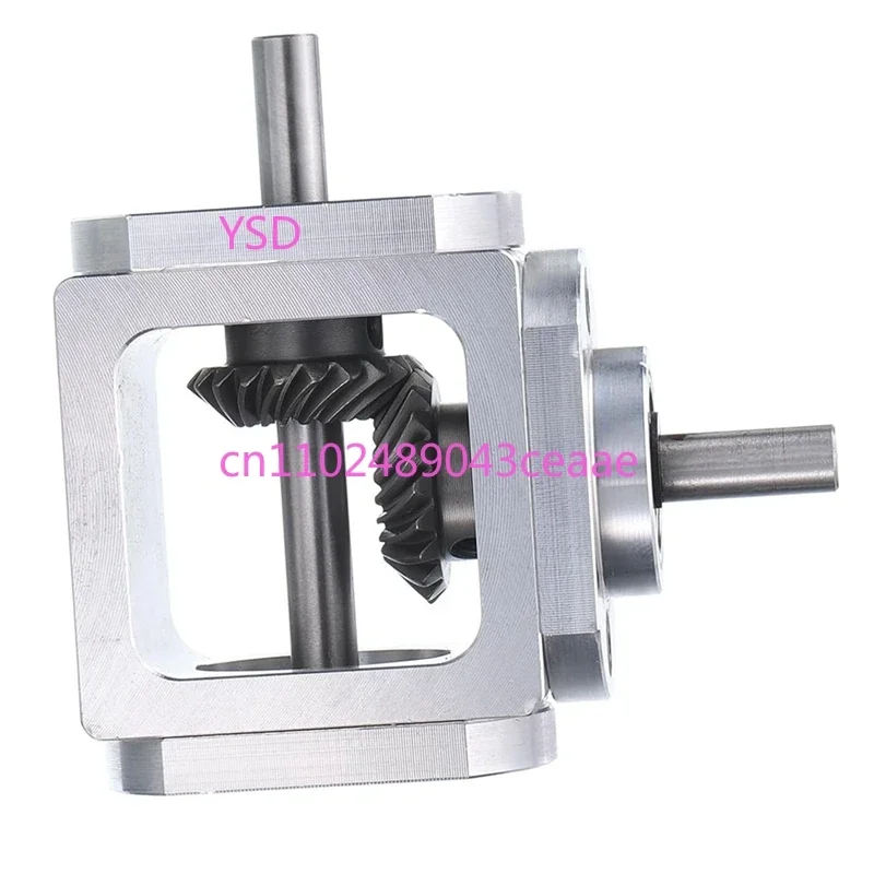 Gear-Box 90 Degree Right Angle Bevel Gear-Box 1:1 Single Output Shaft 1 Module 20 Teeth Bevel Gear Aluminum Frame