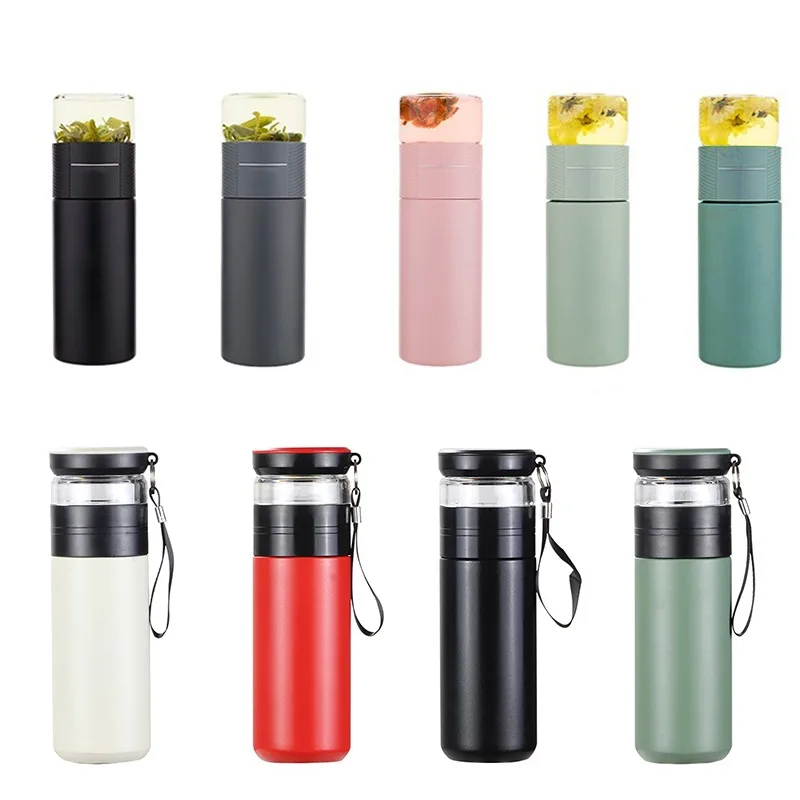 

Insulated Cup with Filter Stainless Steel Tea Bottle Tea Infuser Vacuum Cup with Glass Infuser Separates Tea and Water 500ML