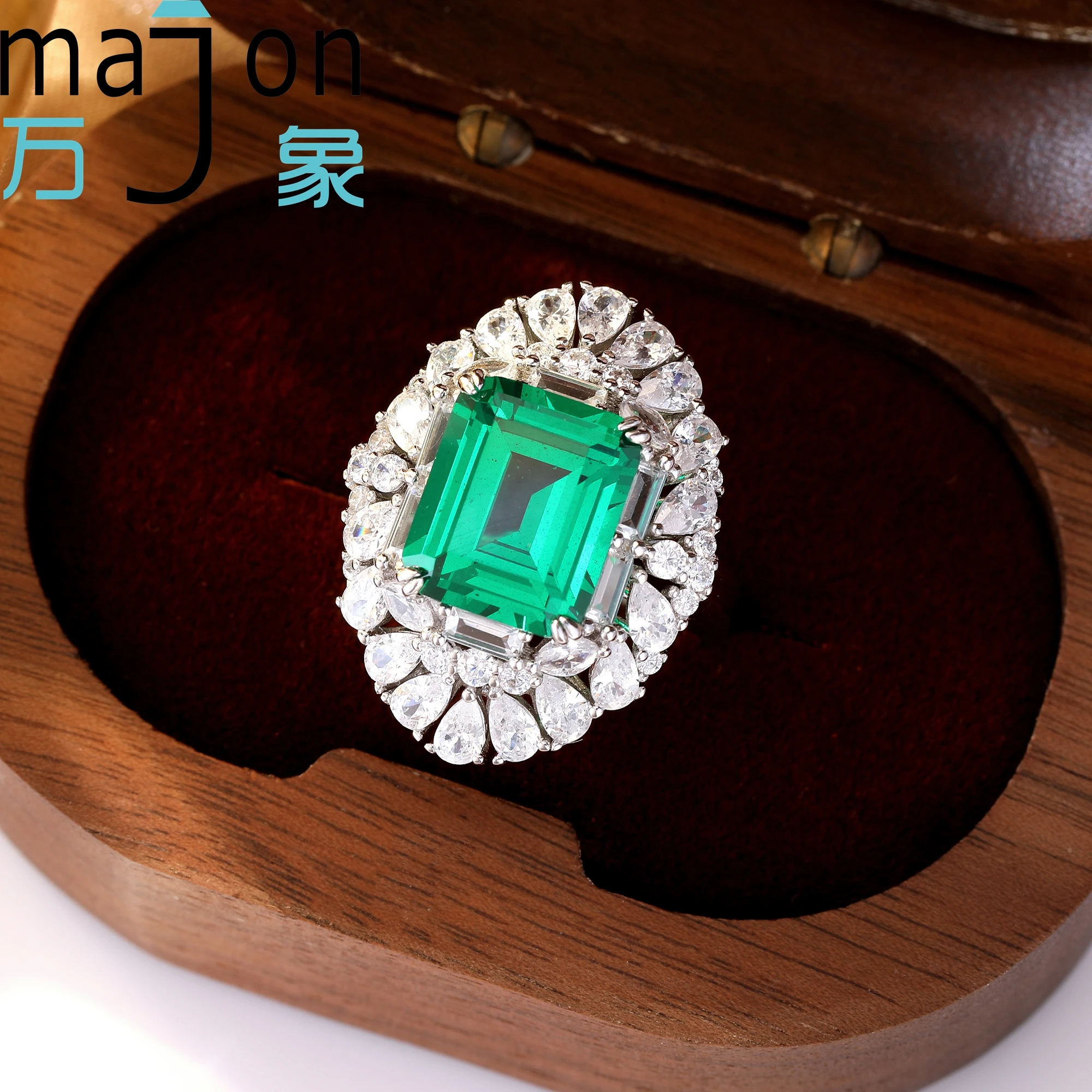 

Женское серебряное кольцо S925 с сертифицированным YAG зеленым лабораторным бриллиантом изумрудной огранки – подарок на свадьбу, день рождения, вечеринку, ювелирное украшение