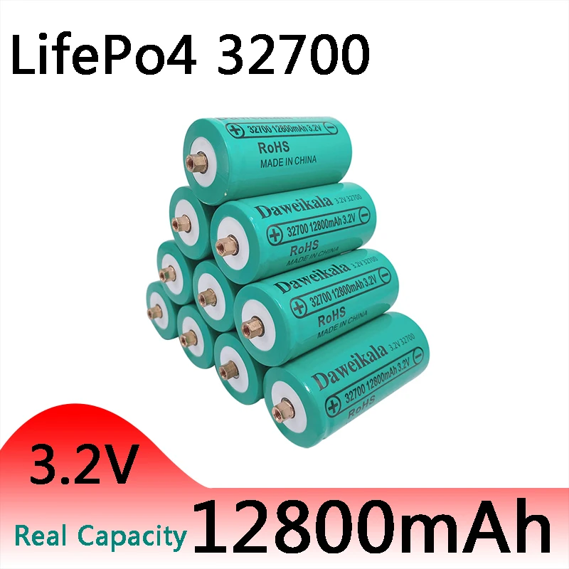 Original 32700 12800mAh 3.2V LiFePO4 5C แบตเตอรี่ชาร์จ Professional Li-Ion ฟอสเฟตแบตเตอรี่พร้อมสกรู