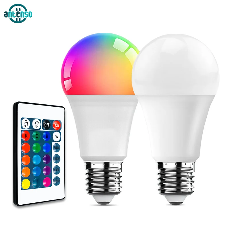 E27 Remote Control Lamp Led RGB Light Dimmable AC220V 7W RGBW Led Lamp Colorful Changing Bulb Led Lampada RGBW White Decor Home