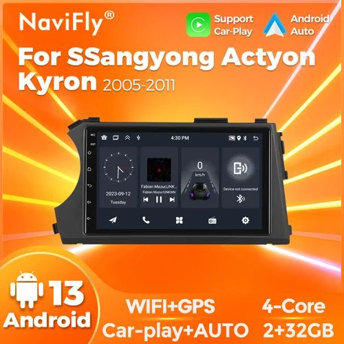 Imagen 1 del producto Navifly 7 ""IPS pantalla inteligente Android 13 autoradio reproductor de Radio 2 din Carplay para Ssangyong Kyron Actyon 2005-2011 2012 2013