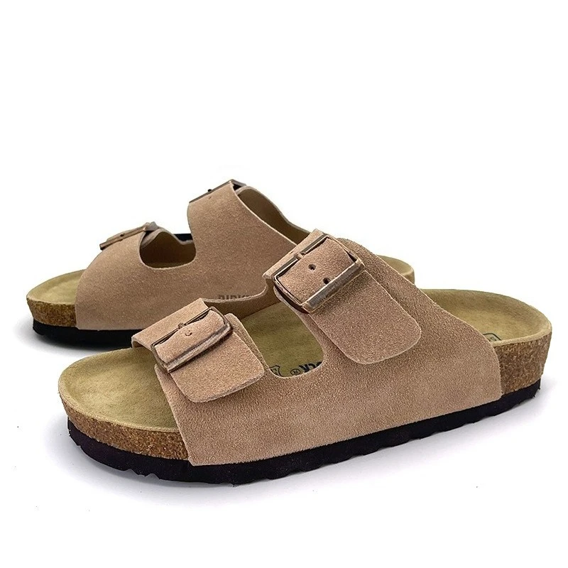 Fashion Suede Leather Platform Slippers Unisex Retro Casual Comfortable Anti-Slip 2026 New Trendy Sandals Men Women