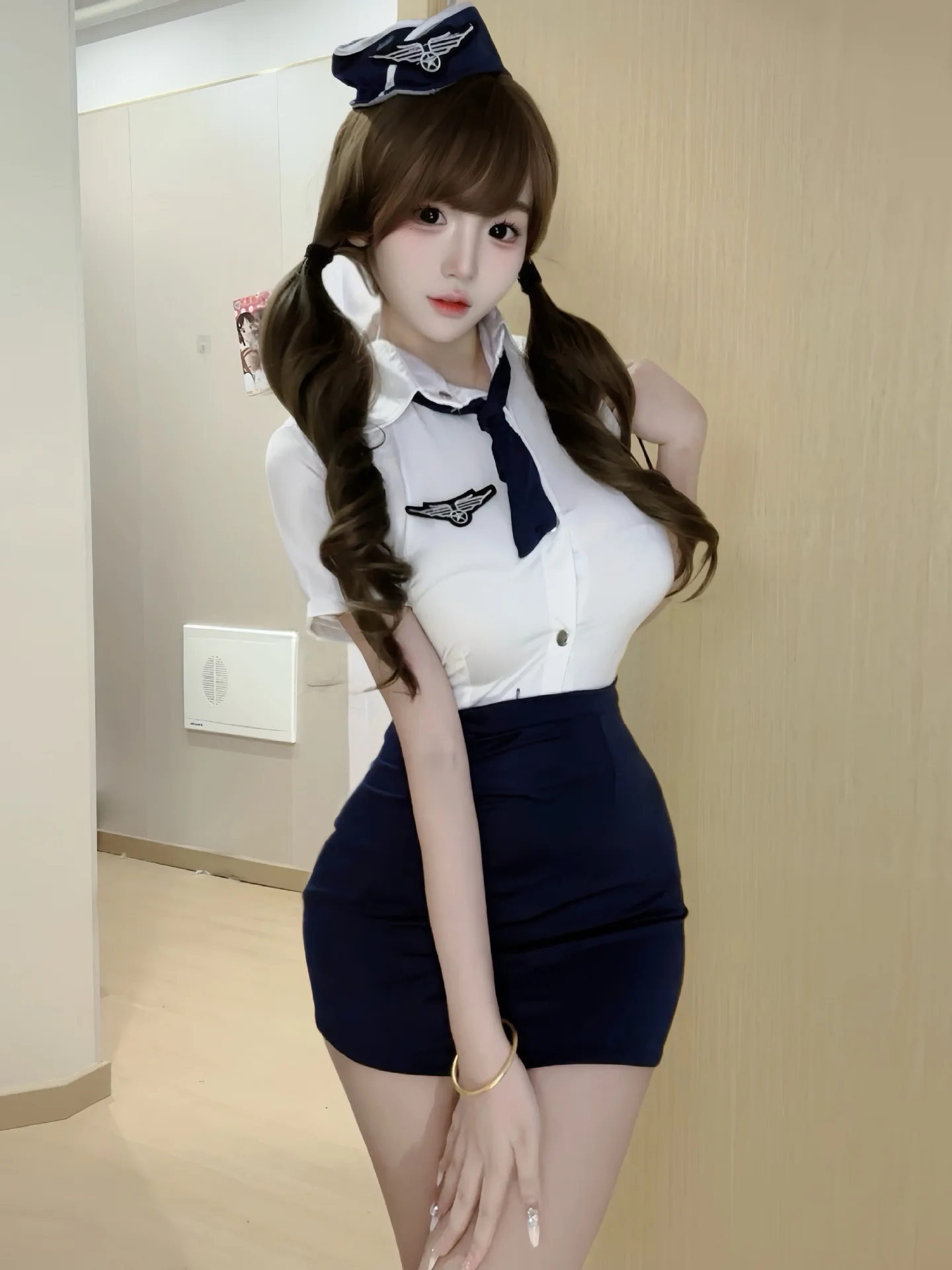 sexy sailor flight attendant uniform cosplay seduction pure desire slim skirts set sweet women tops 2025 new fashion P7DT