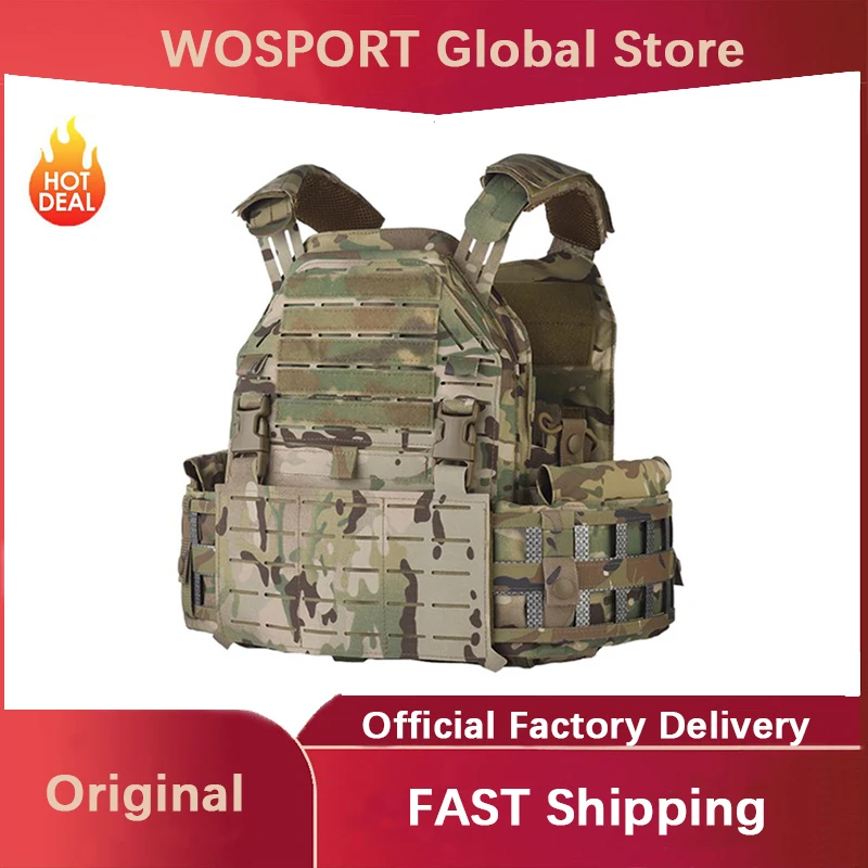 Тактический жилет WOSPORT с балансировкой, обтекаемый MOLLE-платформа для охоты для страйкбола, тренировок в пустыне