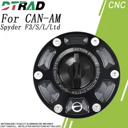 New 3-Wheel Motorcycle Quick Release Fuel Tank Cap For CAN-AM Spyder F3/F3 S/F3 L/F3 Ltd 2015-2025 Keyless Airbox Gas Oil Cover