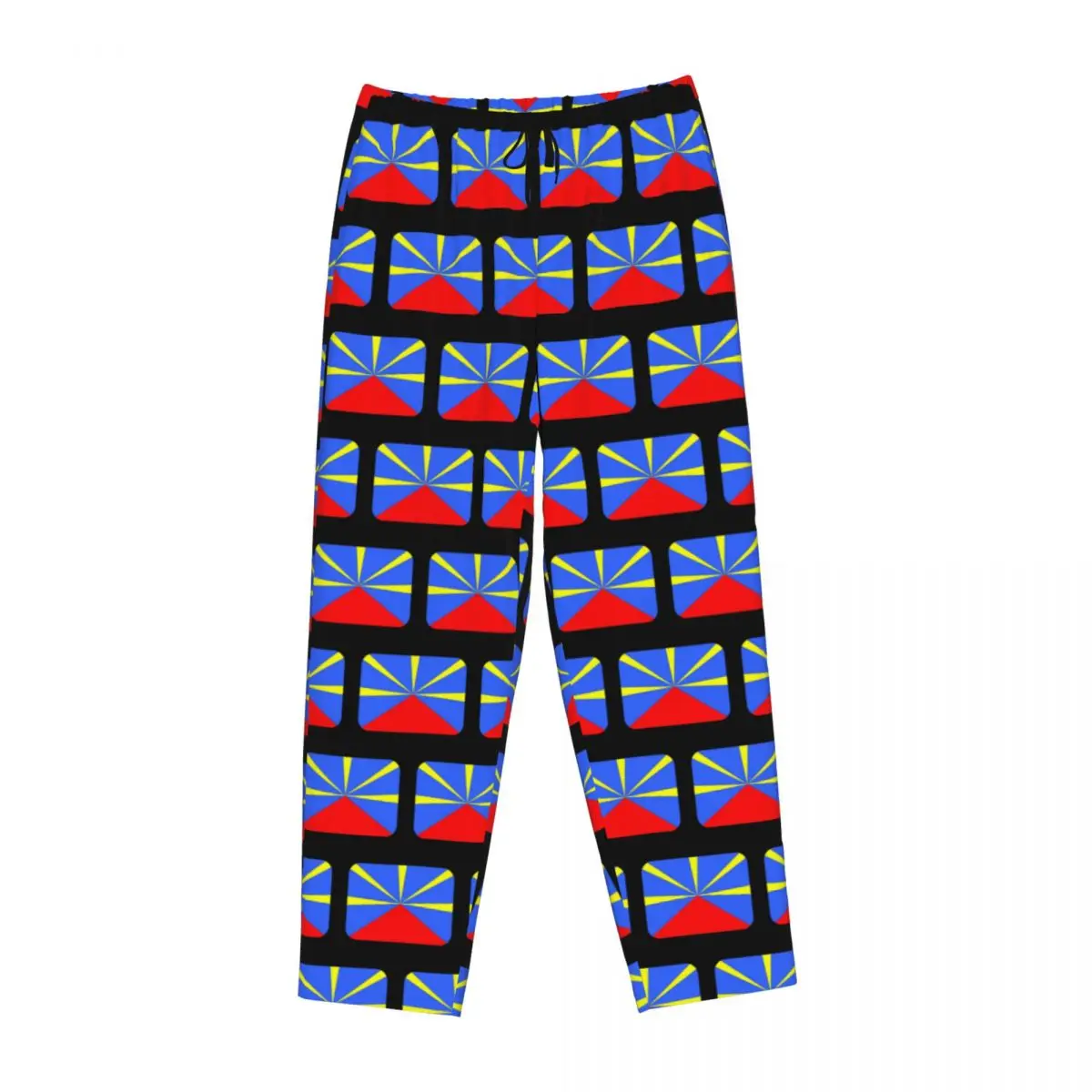 

Custom 974 Reunion Island Flag Women Pajama Pants Lounge Sleep Sleepwear Bottoms with Pockets