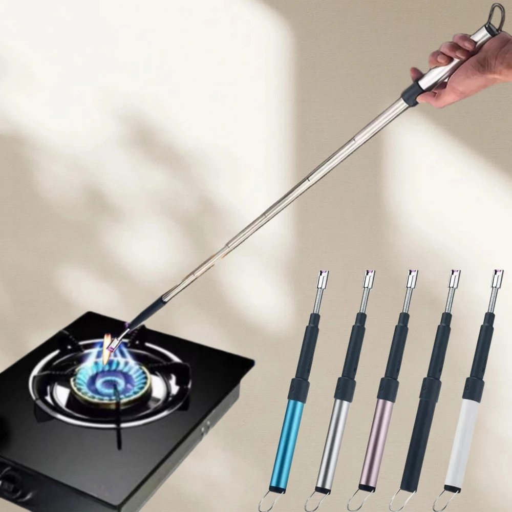 

70CM Rechargeable USB Lighter with Adjustable Length Windproof Plasma Pulse Strong Arc, Barbecue Candle Kitchen Lighter