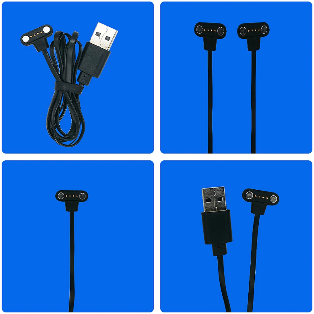 Universal T-Shape Magnetic Charging Cable Smart Watch & Bracelet Magnetic Data Charging Cable 4Pin 3mm Spacing USB Power Charger