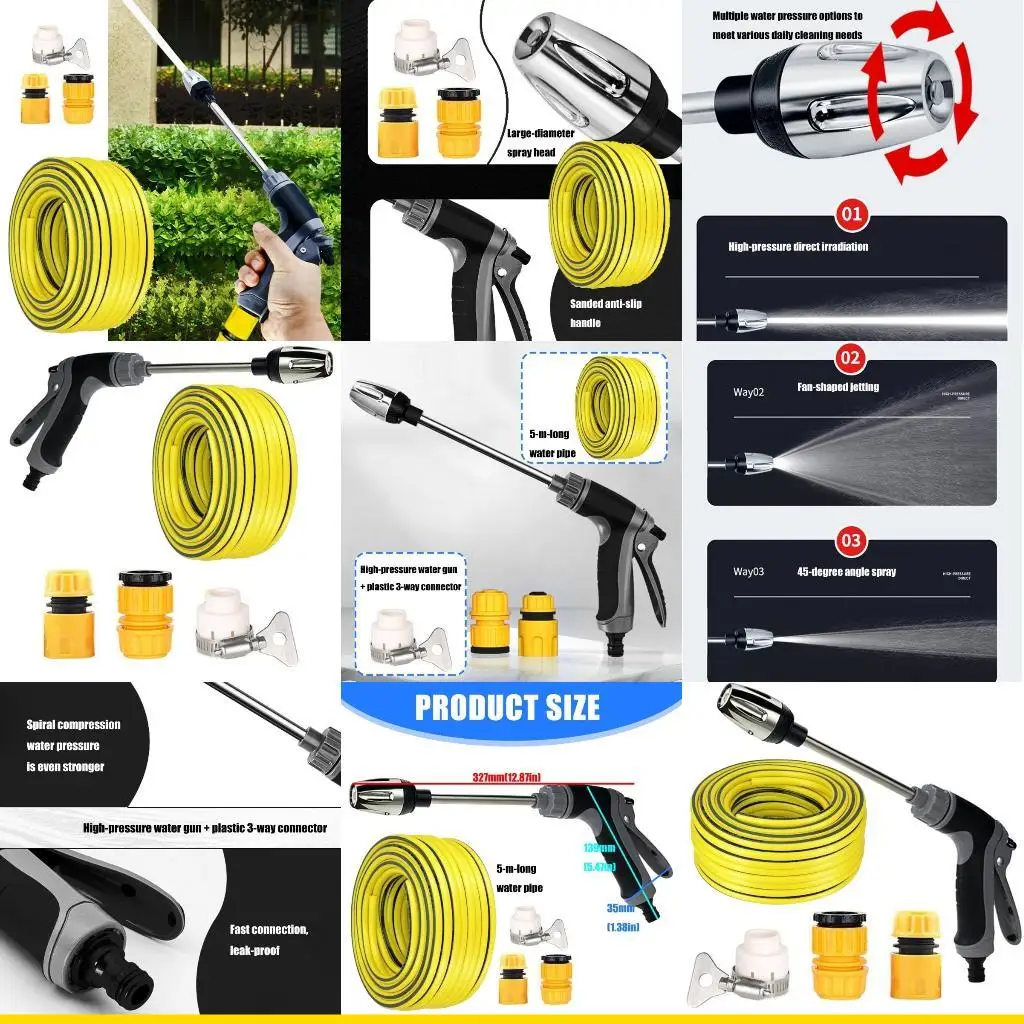 

Инструмент для автомобильной стирки с длинной автомобильной стиркой Szch с 3 адаптерами регулируемые спреи высокого давления для