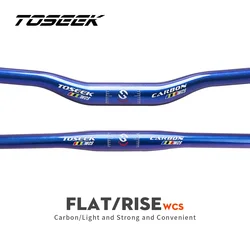 TOSEEK WCS Mtb Carbon Handlebar Bicycle Handlebar 31.8*580-760mm Dazzle Blue To Purple Handlebars For Mountain Bike Accessories