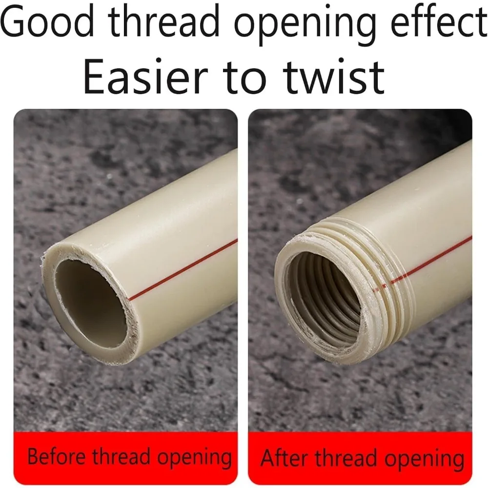 أداة خيوط الأنابيب سداسية عرقوب يموت 1/2 3/4 1 بوصة مناسبة لخيوط داخلية وخارجية على أنابيب PPR PVC وMPP القابلة للإزالة