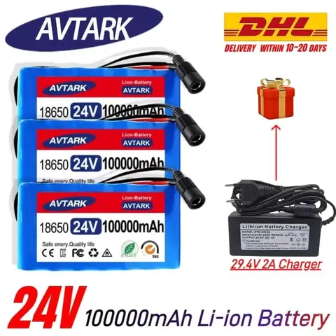 🔋 24V 100000mAh 7S3P 18650 리튬 29.4V 24V 리튬 배터리 휠체어 배터리 7s3p 자전거용 배터리 팩 🔋
