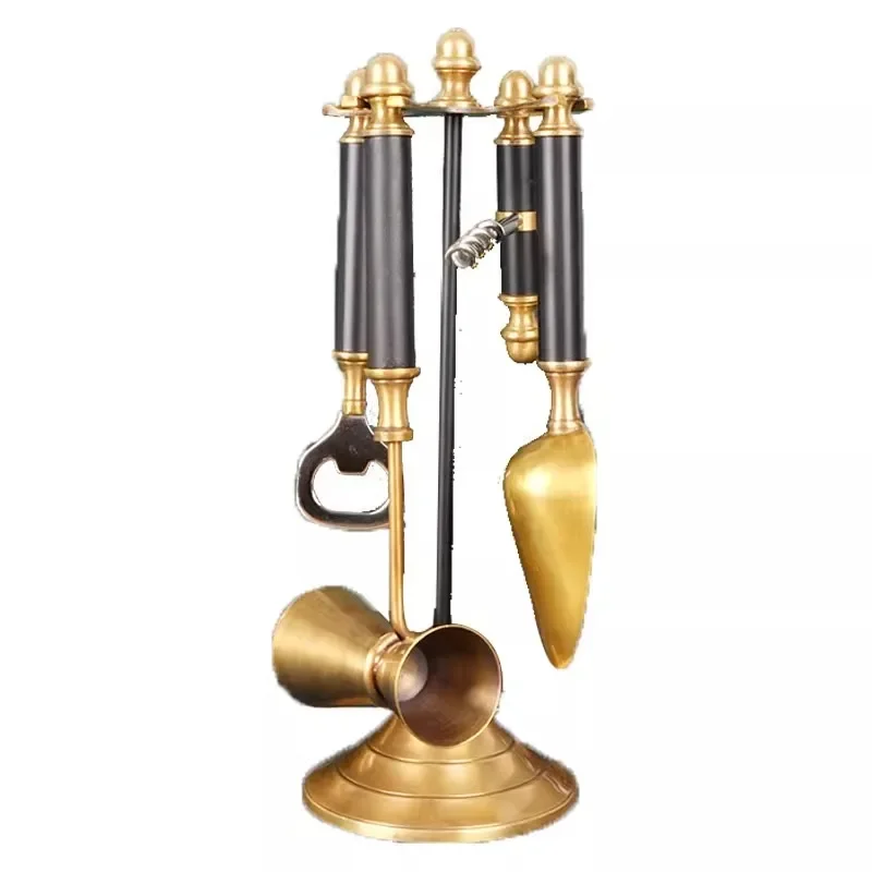 

High-End Luxury Brass Wine Bottle Opener Kit Beer Creative Personality Bar Appliance Furnishings