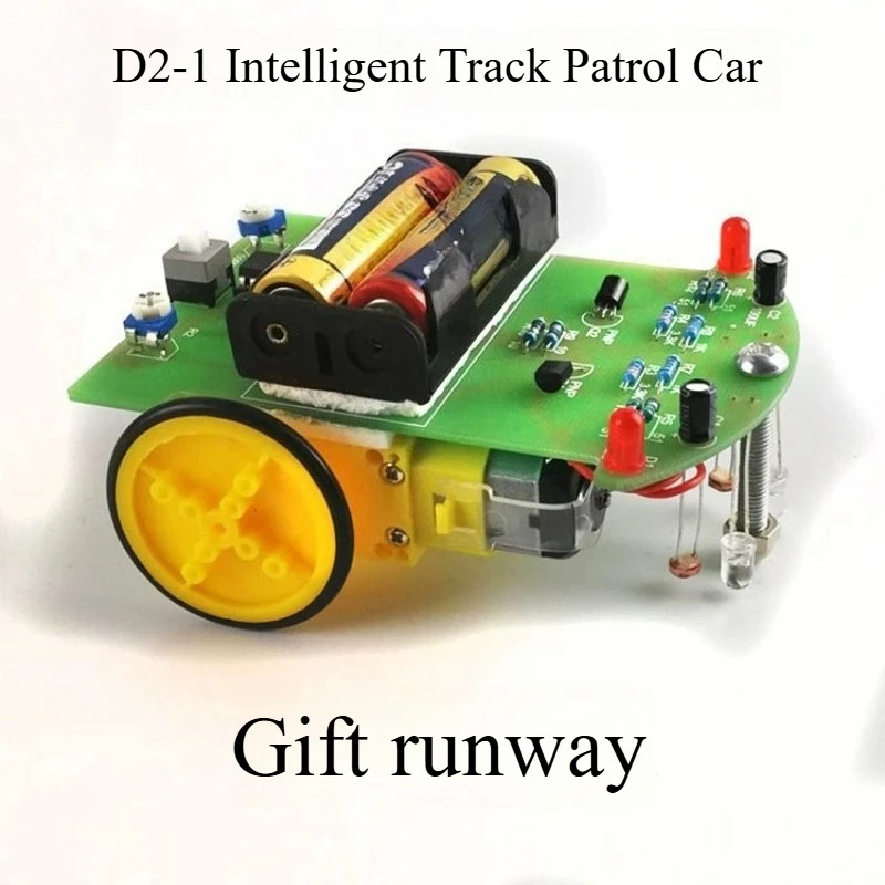 D2‑1 Intelligent Line Tracking Robot Car DIY Soldering Kit Electronic Training STEM Education Assembly Parts Set