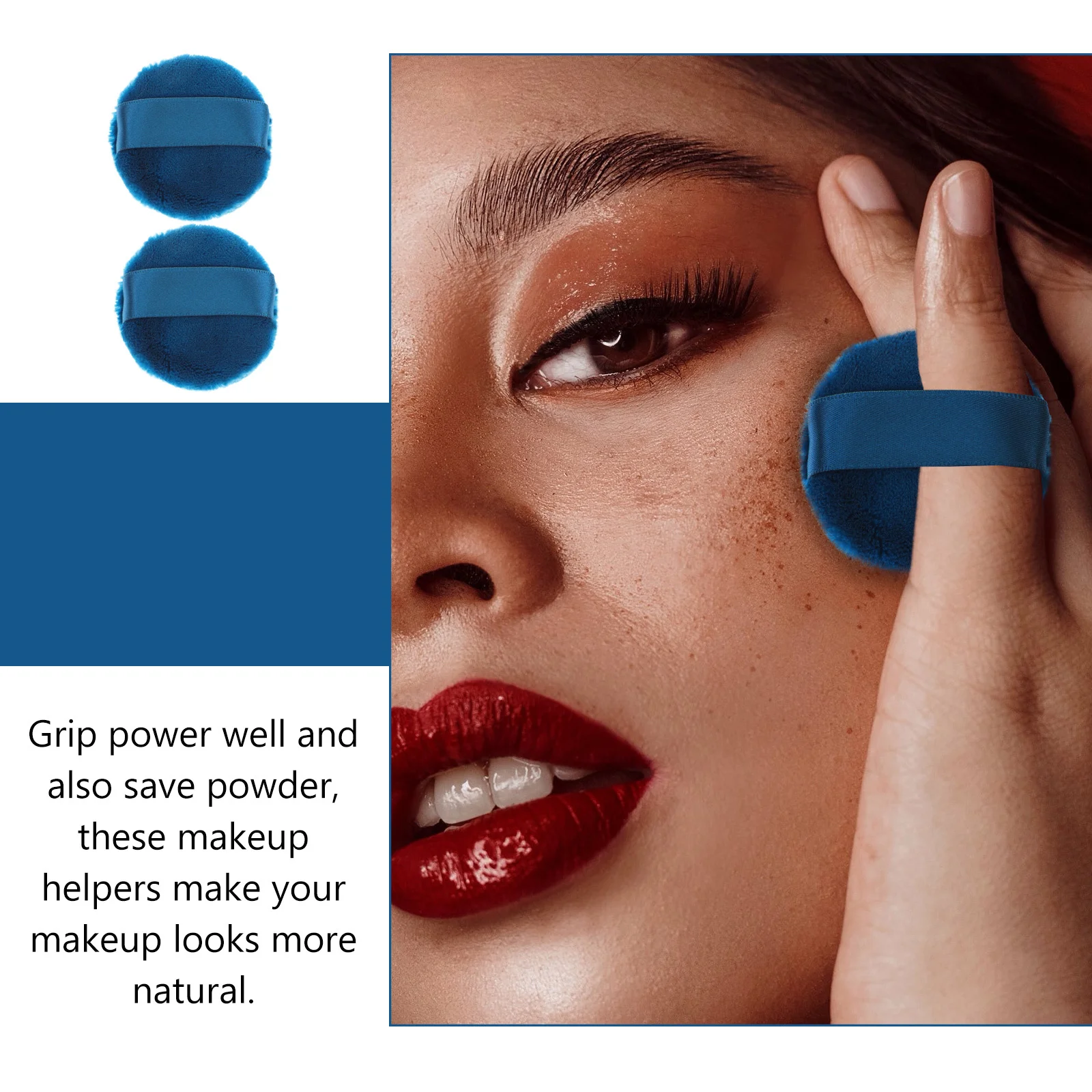 2Pcs Supple Round Powder Puff Simple Replacement Dry Makeup Tool Natural Application Loose Highlighter Daily Use Gift