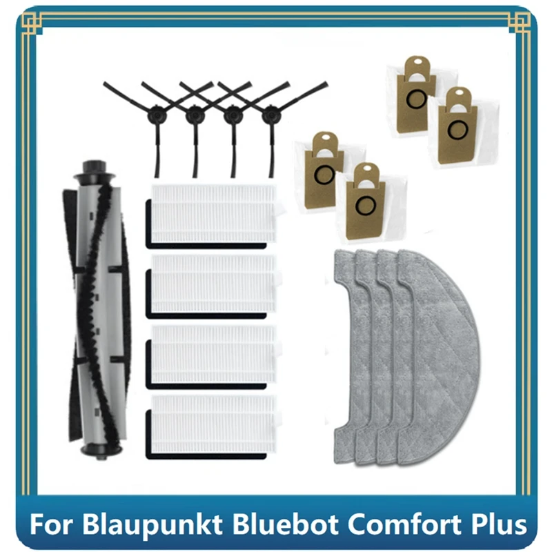 For Blaupunkt Bluebot Comfort Plus Robot Vacuum Cleaner Accessories Replacement Main Side Brush Mop Cloth Filter Ust Bag