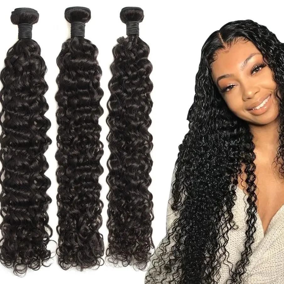 Deep Wave Bundles 26 28 30 Inch Brazilian Hair Weave Water Wave Human Hair Bundles Hair Extensions Curly Loose Deep Wave Bundles