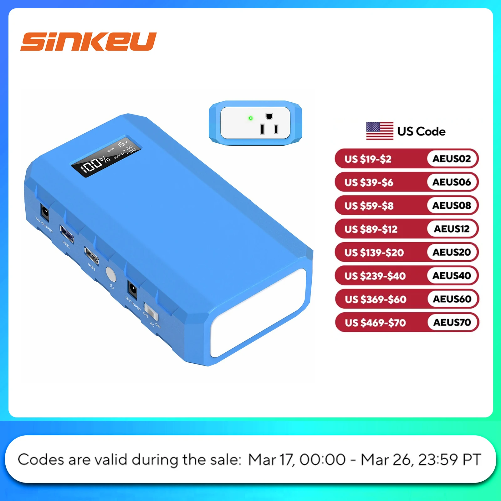 Portable Power Bank Battery Charger with AC DC Outlet 88.8Wh 65W Outdoor Small Generators for Backup Camping Outdoor Emergency