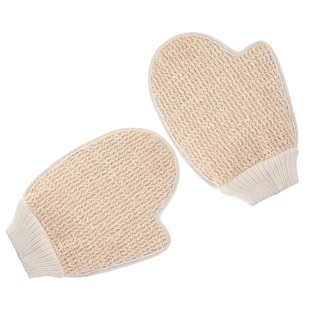 2 Pcs Bath Mud Gloves Shower Accessories Towel Body Scrub Back Brush Polyester Cotton Scratcher Soap