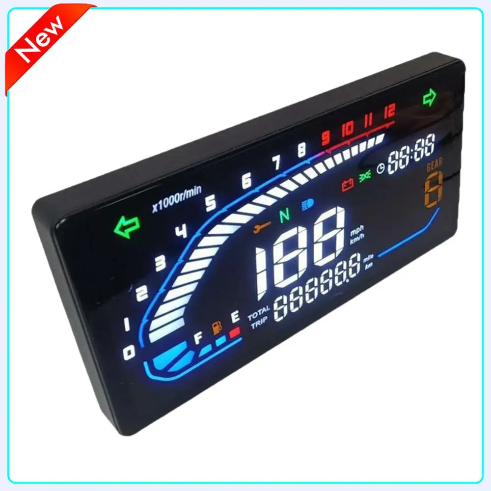 

Светодиодный цифровой спидометр для мотоцикла, одометр на приборной панели мотоцикла с многофункциональным индикатором, аксессуары для мотоциклов
