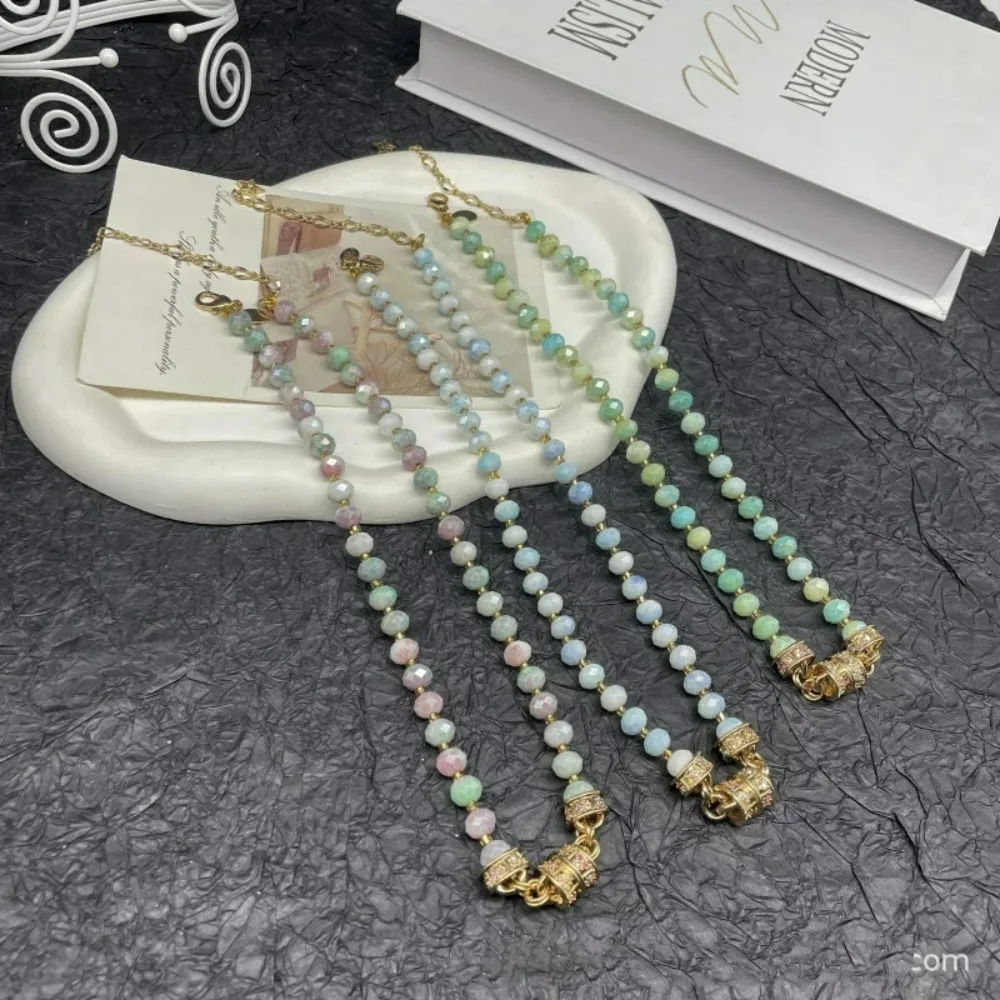 

2026 Autumn Winter Design Beaded Multi-color Stitching Versatile Niche Light Luxury Ins Magnetic Buckle Magnetic Necklace Women