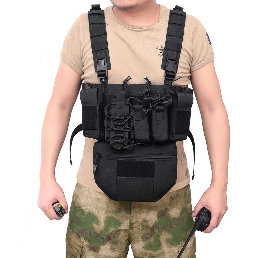 Tactical Drop Pouch Chest Rig Sub Abdominal Carrying Kit Bag Hook & Loop Utility Tool Dangler Organizer Bag for JPC CPC AVS Vest