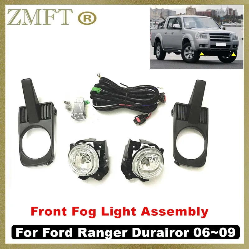 

1 комплект, авто фары дальнего света, передний бампер, галогенные противотуманные фары в сборе для Ford Ranger Durairor 2006 2007 2008 2009