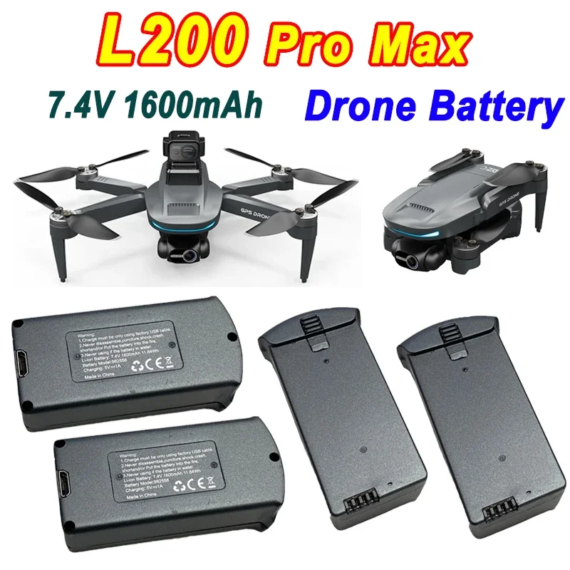 

LYZRC L200 PRO MAX 4K Оригинальный аккумулятор для дрона 7,4 В 1600 мАч для L200 PRO MAX RC Quadcopter Батарея Запчасти для дрона Аксессуары
