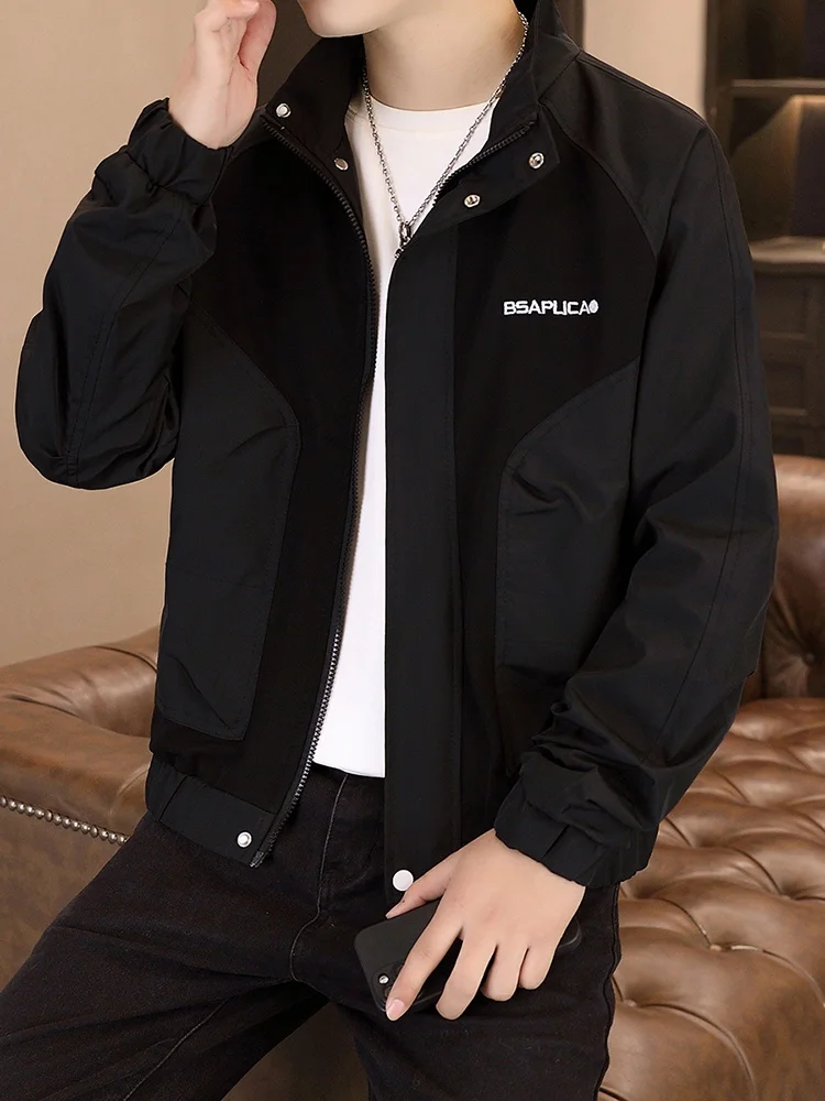 

Повседневная крутая мужская одежда Jaet, осень-зима-весна, модная брендовая повседневная рабочая одежда для сращивания, топ молодежного спорта, Zipper Closure Win...