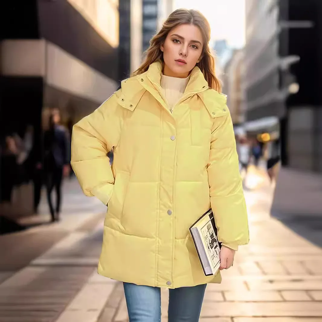 

Женская куртка на хлопковой подкладке в корейском стиле, утепленная одежда с капюшоном на хлопковой подкладке, универсальный модный зимний костюм для хлеба