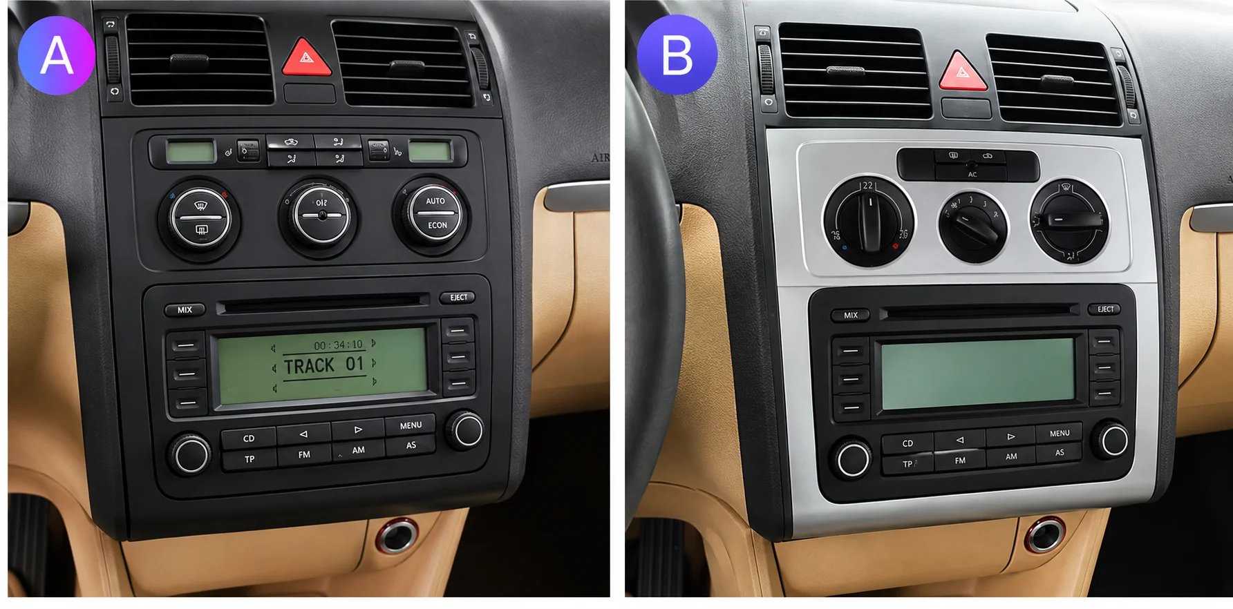 Junsun 4G Wireless CarPlay Android Auto Autoradio für VW Volkswagen Touran 1 2003-2010 GPS-Navigation Multimedia-Player WiFi DSP RDS Bluetooth FM AM IPS Touchscreen Stereo Autoradio Head Unit 2DIN DAB OEM-Stil – Detail 2