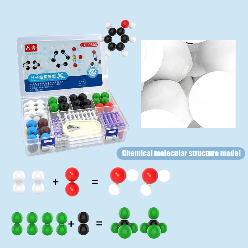 Portable Molecular Model Kit With Storage Case High School Chemistry Visual Learning Educational Toys