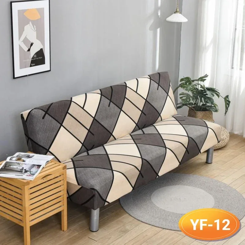 

Elastic Sofa Bed Cover Without Armrests Futon Cover Folding Sofa Covers for Living Room Straight Couch Covers Seat Protector